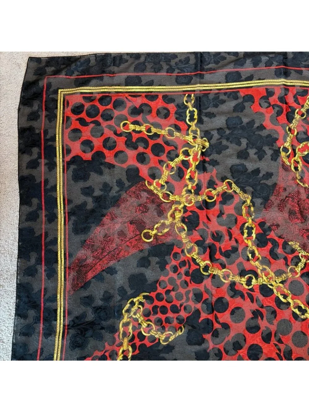 Vintage Chain Print Scarf Wrap 40X40